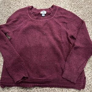 Old Navy Women's Maroon Crew Neck Sweater